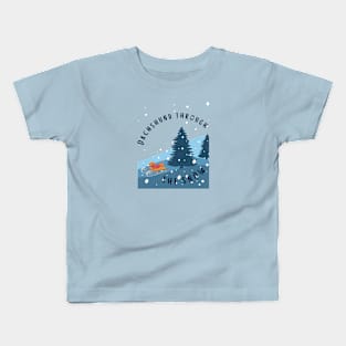 Dachshund Through the Snow Kids T-Shirt